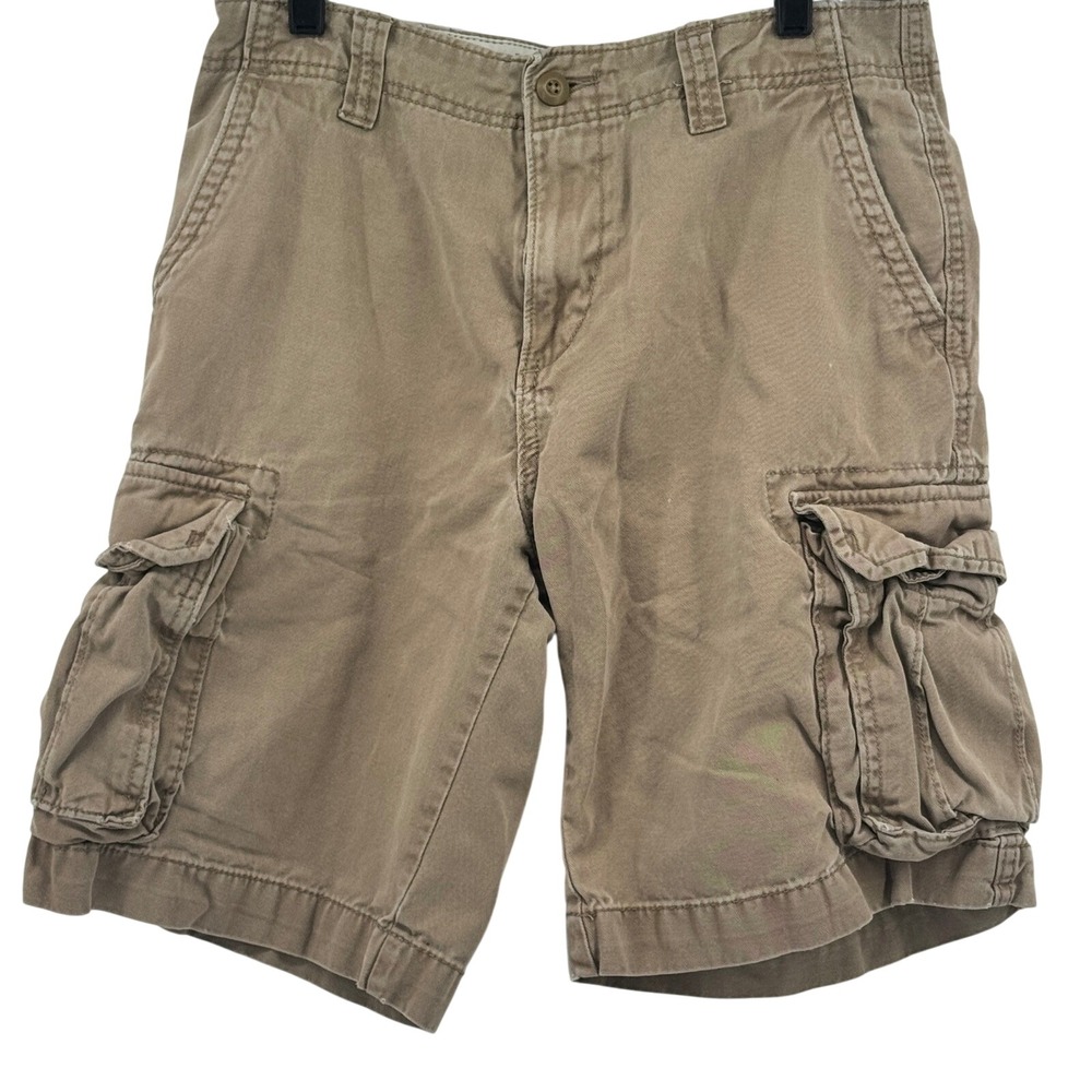 Old Navy Men Khaki Cargo Shorts Tan Cotton 30 (Fits 31) Gorpcore Skater Utility